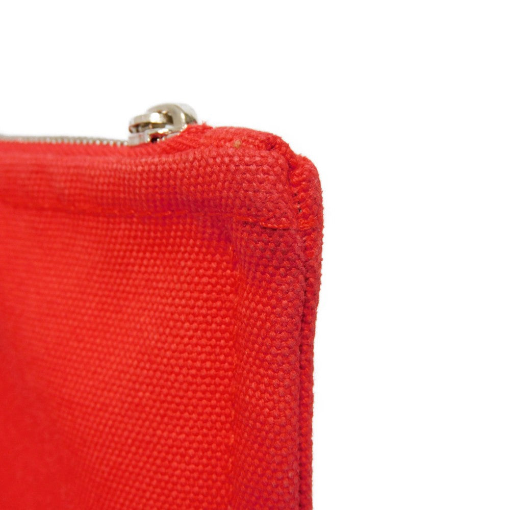 HERMES Clutch bag cotton Rouge viv Studs Velocipedist GM