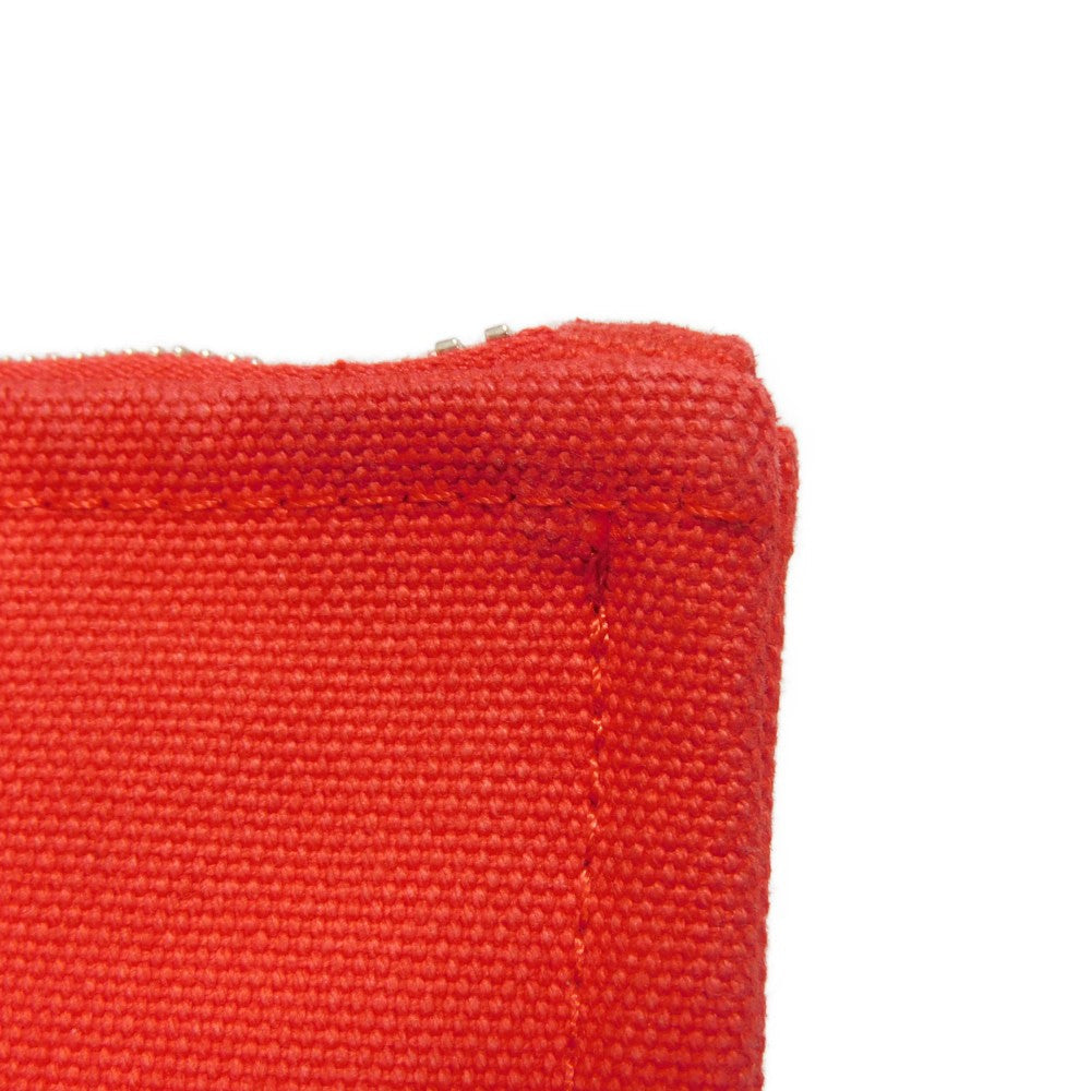 HERMES Clutch bag cotton Rouge viv Studs Velocipedist GM