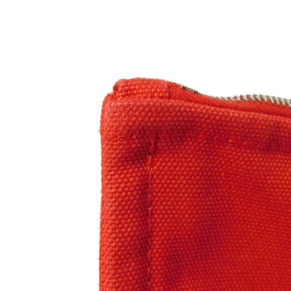 HERMES Clutch bag cotton Rouge viv Studs Velocipedist GM