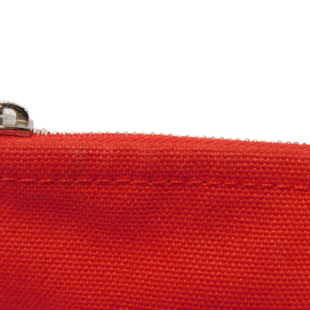 HERMES Clutch bag cotton Rouge viv Studs Velocipedist GM
