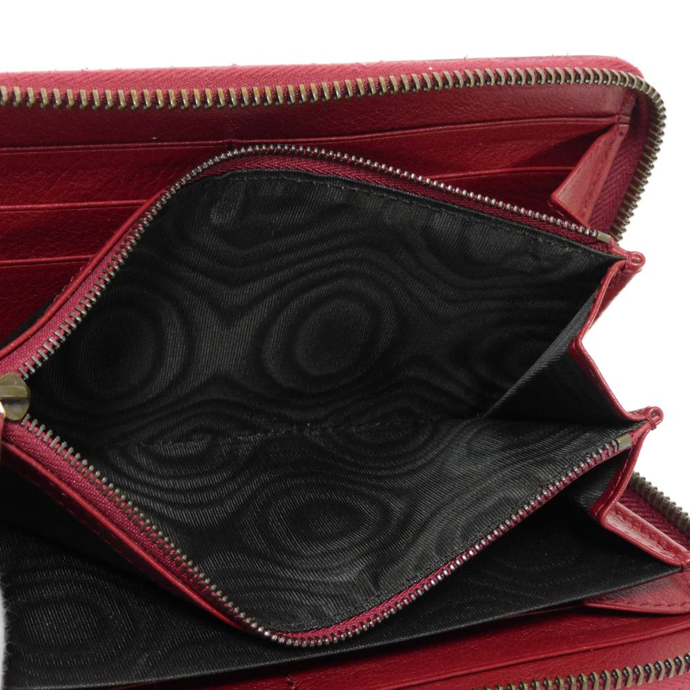 GUCCI Long Wallet Purse 658634 17Q0T 6207 Smooth Calfskin Leather Rosso Ancora GG Marmont Diana zip around wallet