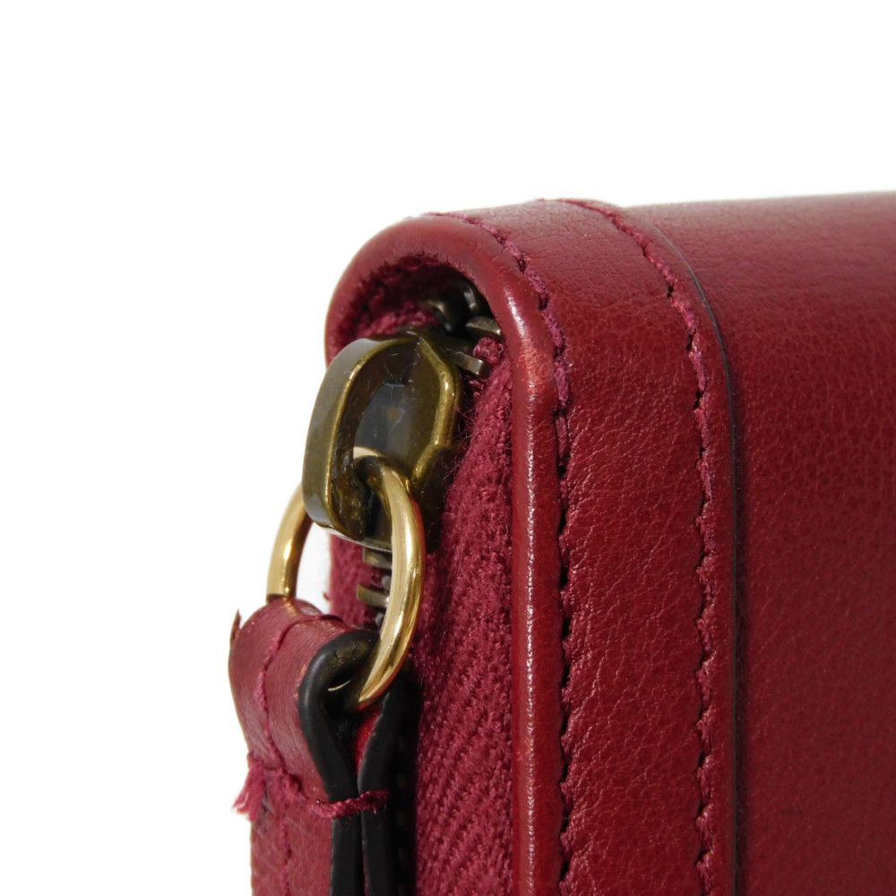 GUCCI Long Wallet Purse 658634 17Q0T 6207 Smooth Calfskin Leather Rosso Ancora GG Marmont Diana zip around wallet