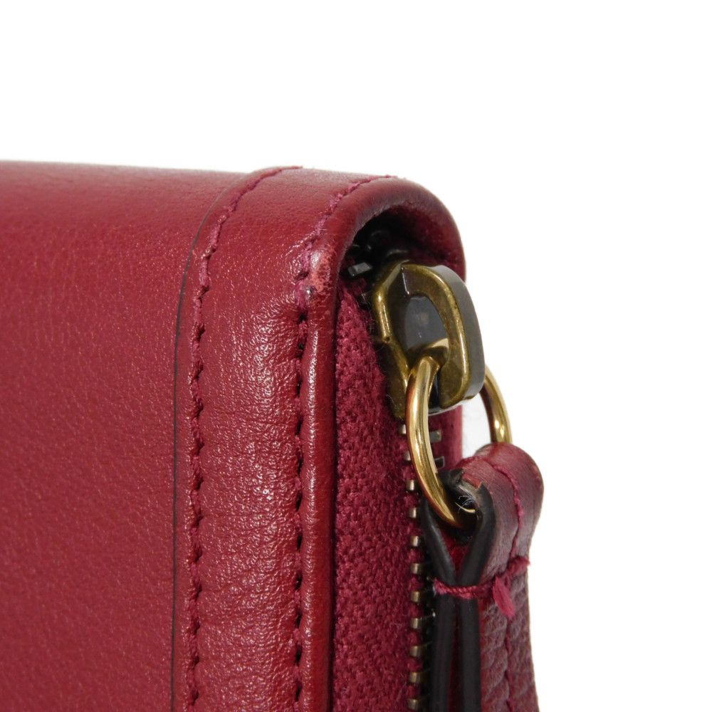 GUCCI Long Wallet Purse 658634 17Q0T 6207 Smooth Calfskin Leather Rosso Ancora GG Marmont Diana zip around wallet