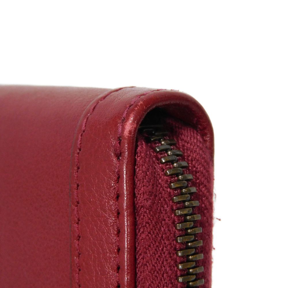 GUCCI Long Wallet Purse 658634 17Q0T 6207 Smooth Calfskin Leather Rosso Ancora GG Marmont Diana zip around wallet