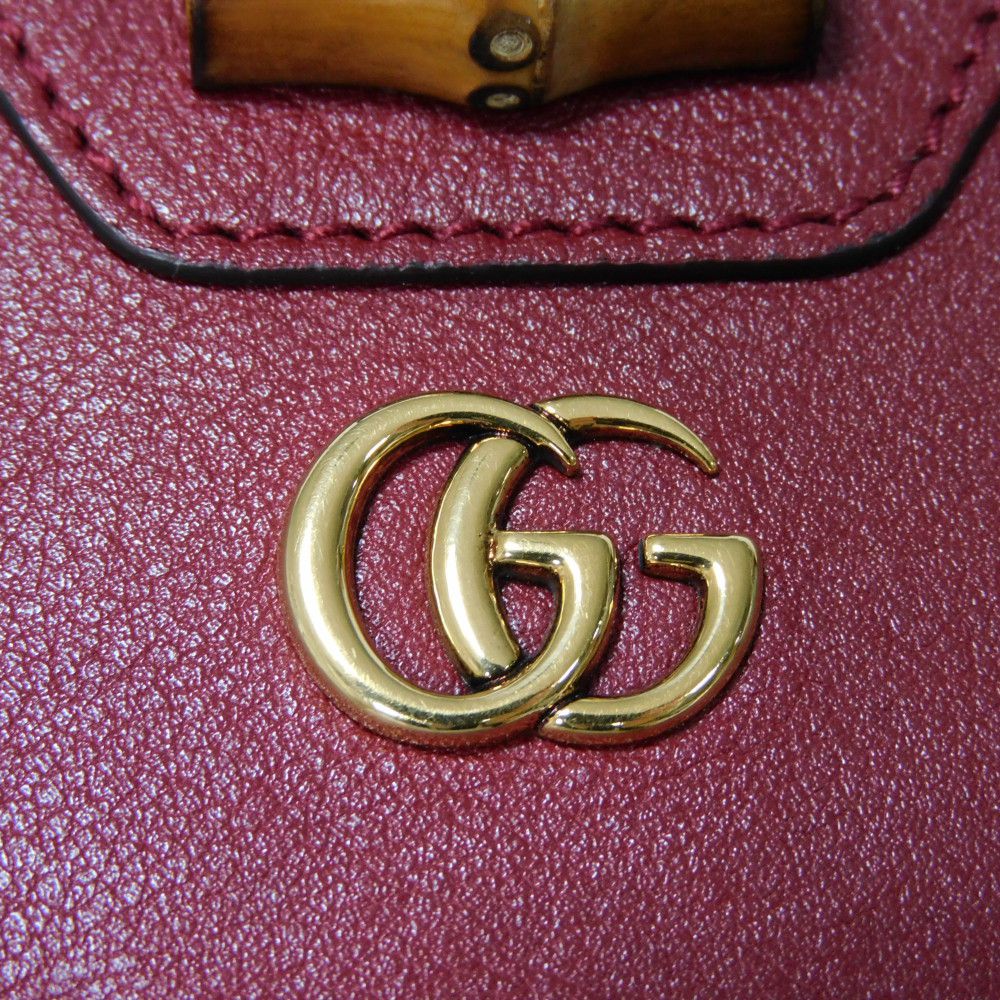 GUCCI Long Wallet Purse 658634 17Q0T 6207 Smooth Calfskin Leather Rosso Ancora GG Marmont Diana zip around wallet