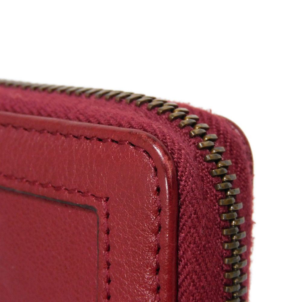 GUCCI Long Wallet Purse 658634 17Q0T 6207 Smooth Calfskin Leather Rosso Ancora GG Marmont Diana zip around wallet