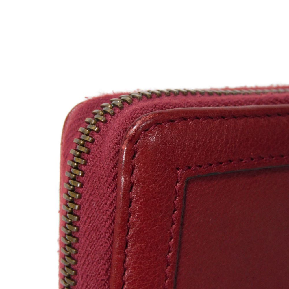 GUCCI Long Wallet Purse 658634 17Q0T 6207 Smooth Calfskin Leather Rosso Ancora GG Marmont Diana zip around wallet