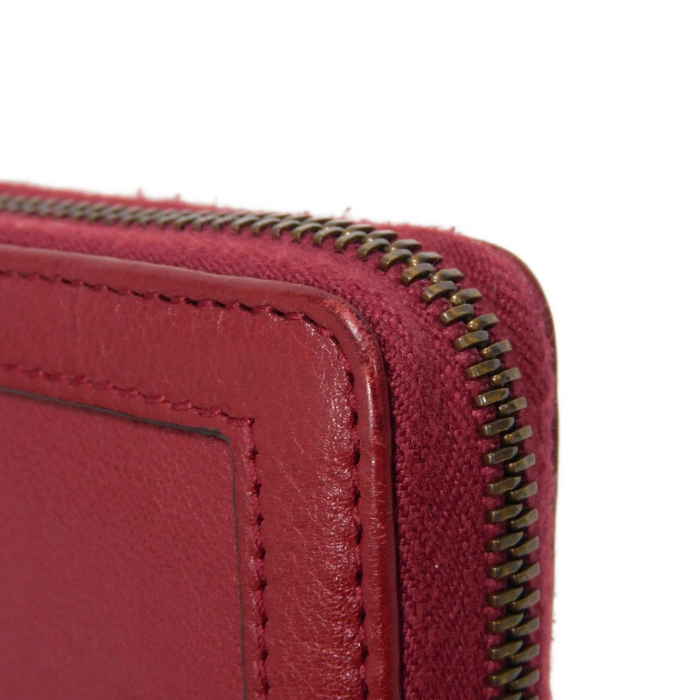 GUCCI Long Wallet Purse 658634 17Q0T 6207 Smooth Calfskin Leather Rosso Ancora GG Marmont Diana zip around wallet