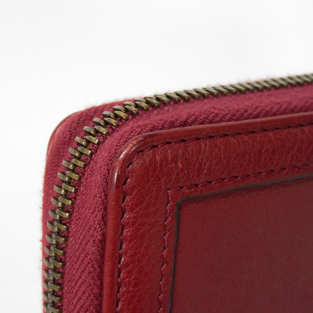 GUCCI Long Wallet Purse 658634 17Q0T 6207 Smooth Calfskin Leather Rosso Ancora GG Marmont Diana zip around wallet