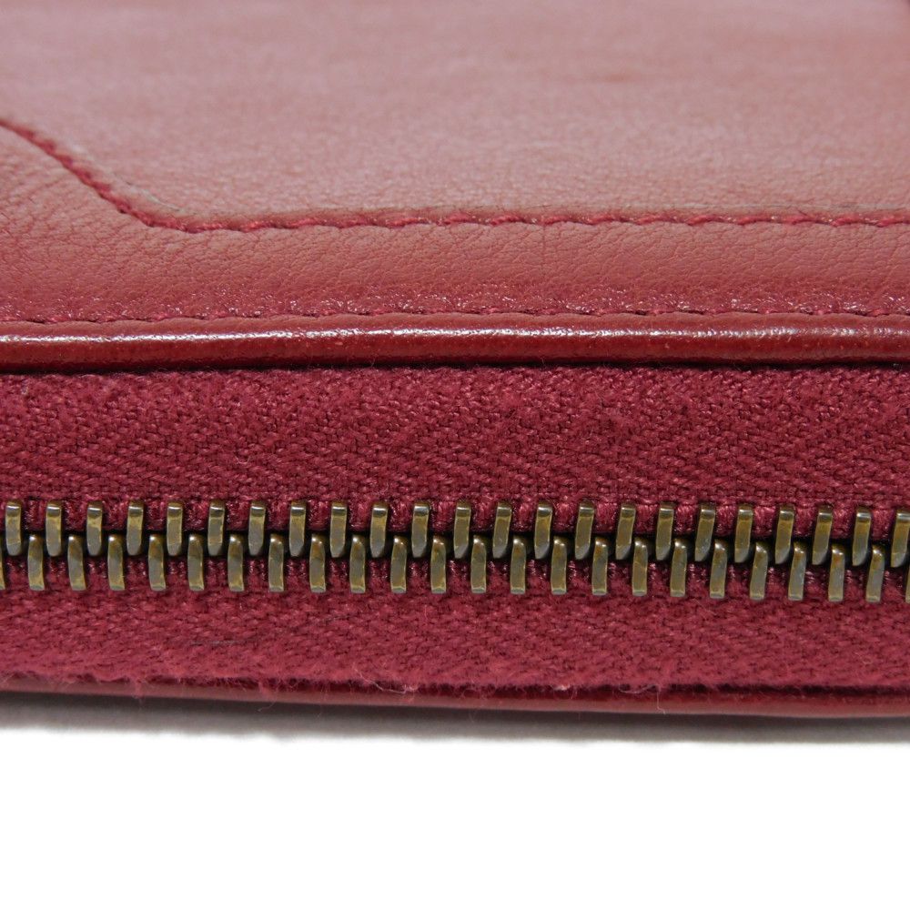 GUCCI Long Wallet Purse 658634 17Q0T 6207 Smooth Calfskin Leather Rosso Ancora GG Marmont Diana zip around wallet