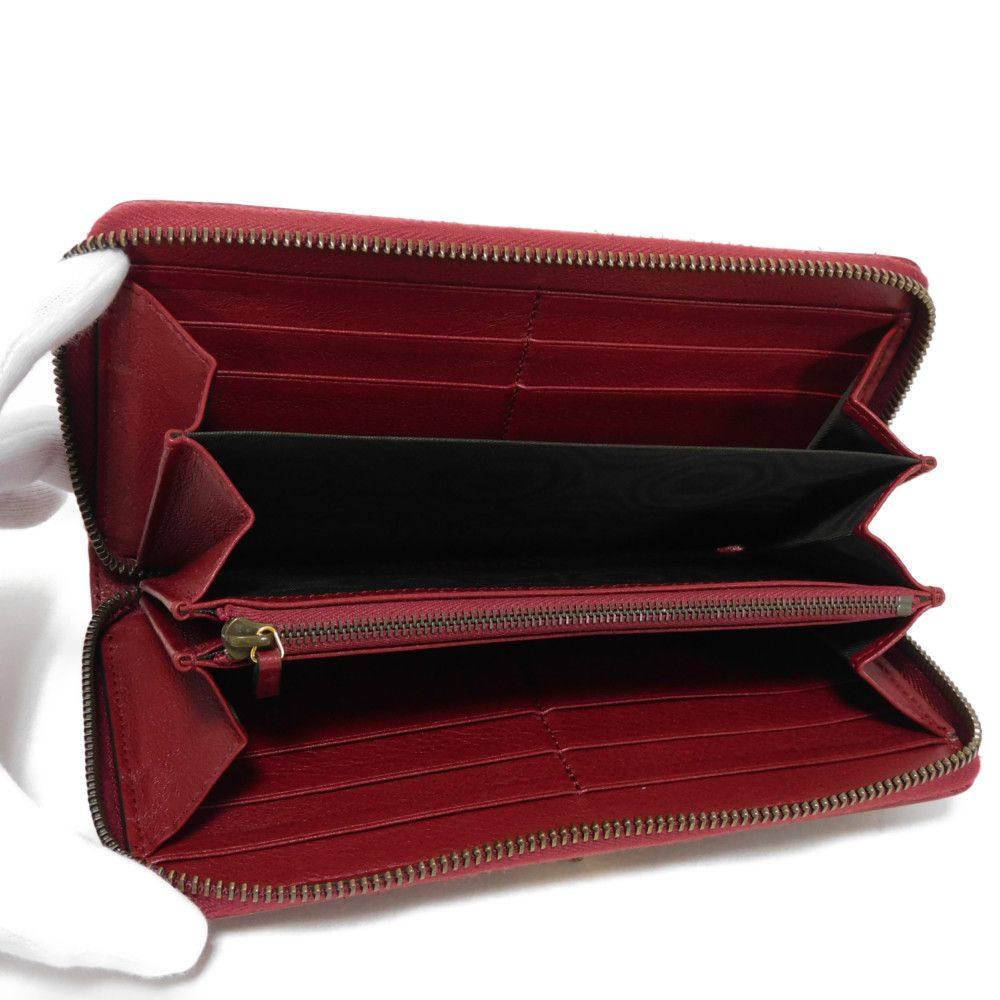 GUCCI Long Wallet Purse 658634 17Q0T 6207 Smooth Calfskin Leather Rosso Ancora GG Marmont Diana zip around wallet