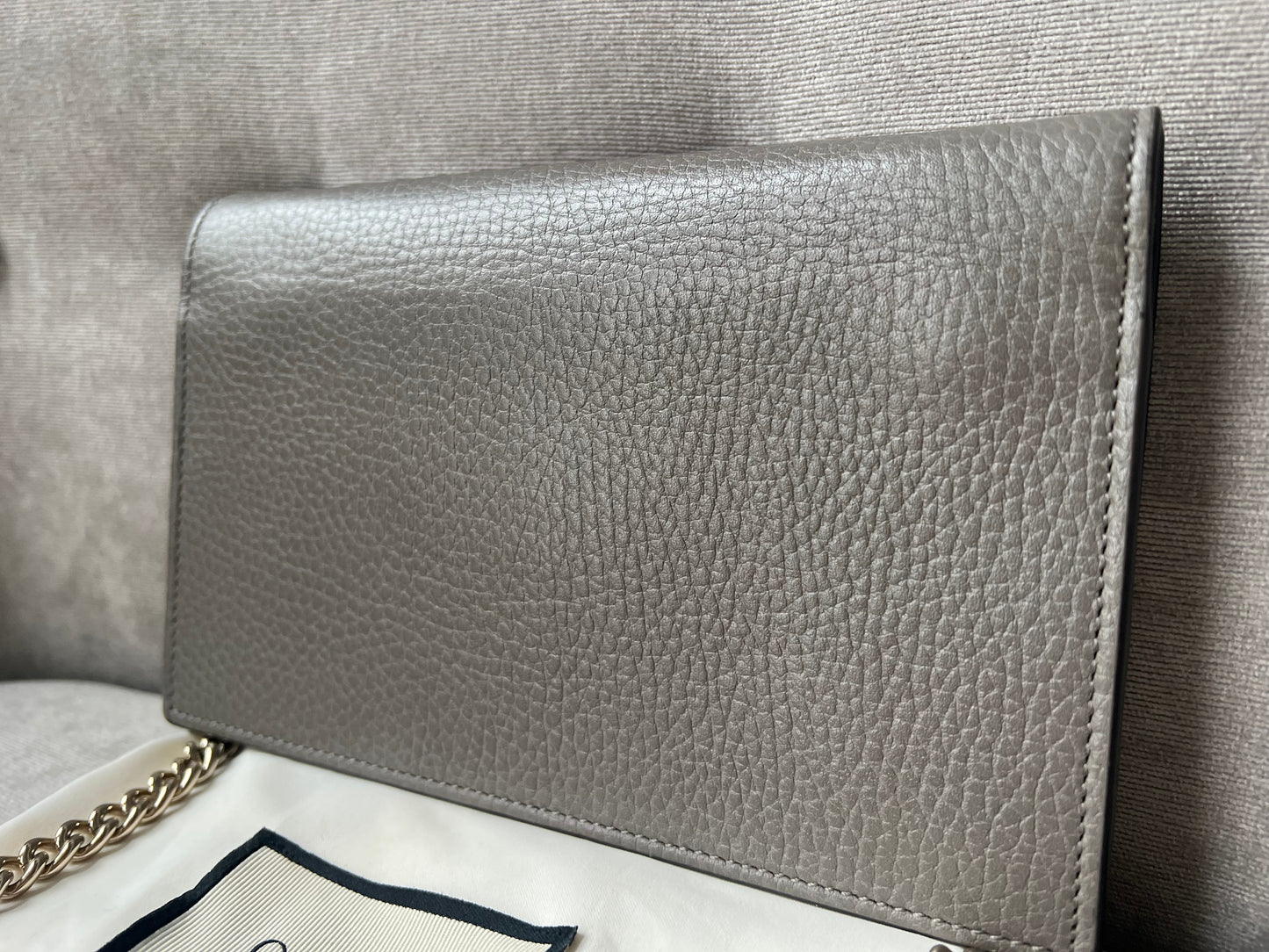 Gucci Dollar Grey Interlocking Chain Wallet