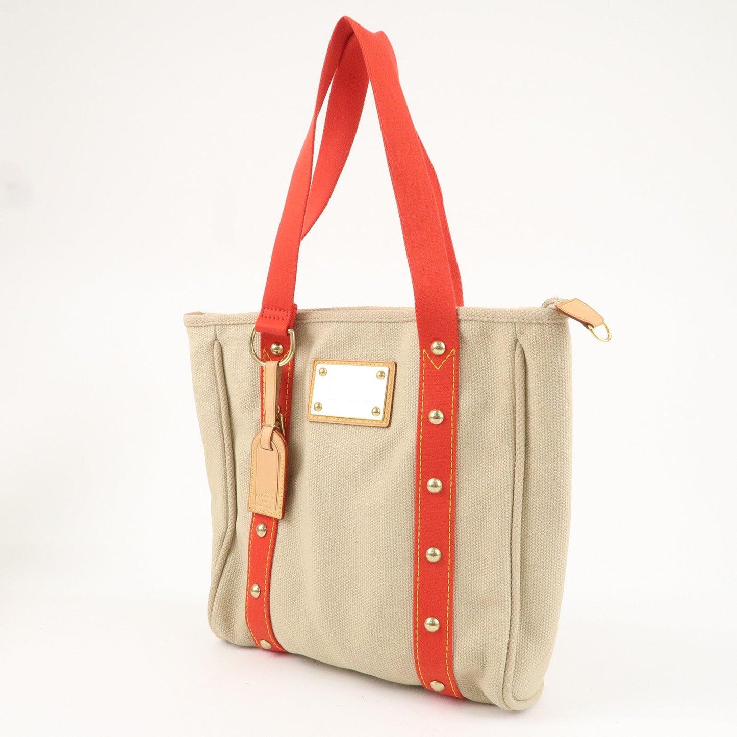 Louis Vuitton Antigua Cabas MM Tote Bag Hand Bag Rouge M40035