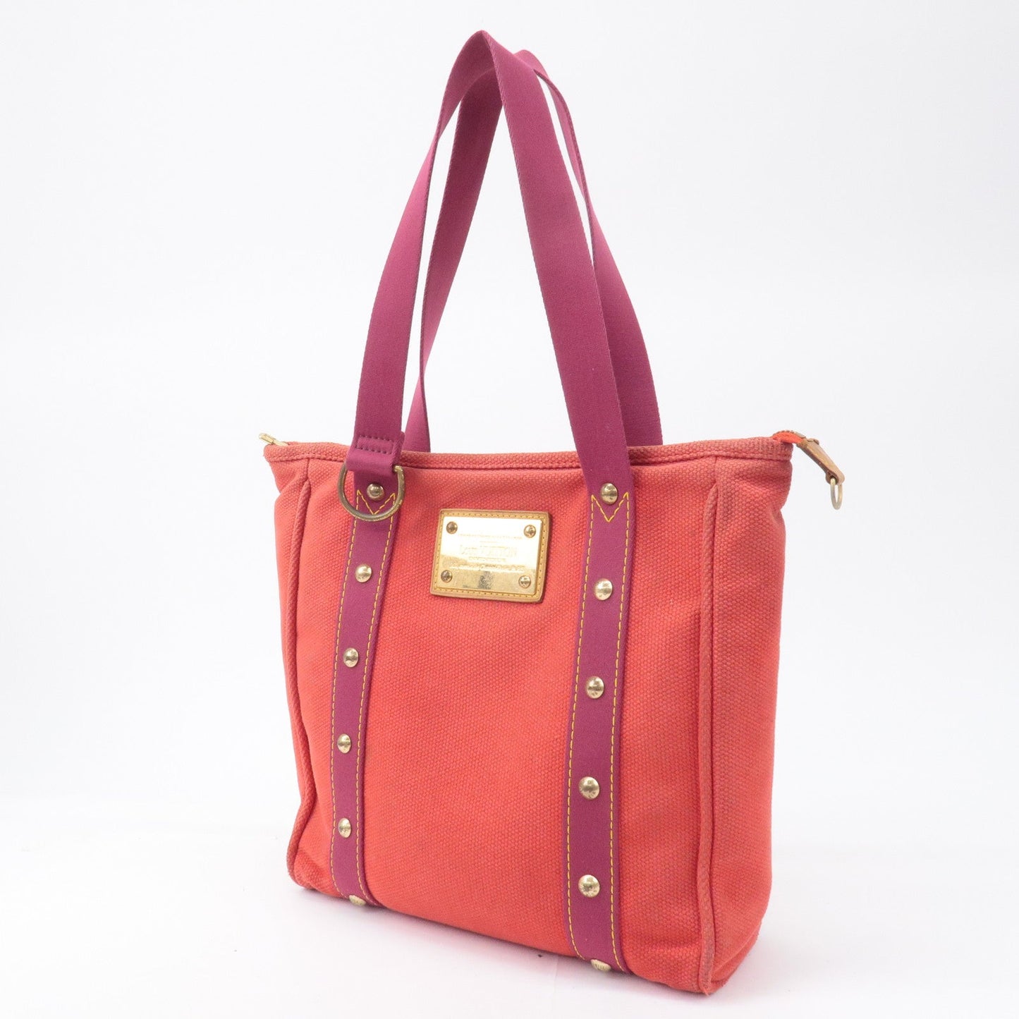 Louis Vuitton Antigua Cabas MM Tote Bag Hand Bag Rouge M40034