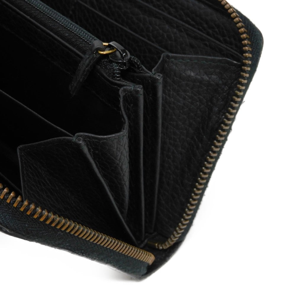 GUCCI Long Wallet Purse 409392 A7M0T 1000  Texture leather (embossed) black GG Marmont Zip around wallet Women(Unisex) Used