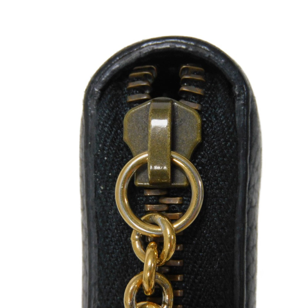 GUCCI Long Wallet Purse 409392 A7M0T 1000  Texture leather (embossed) black GG Marmont Zip around wallet Women(Unisex) Used