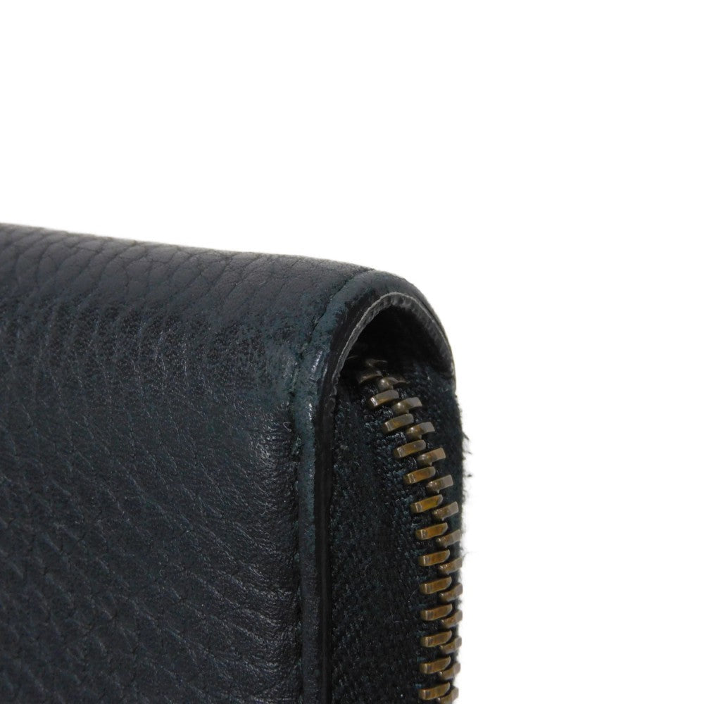 GUCCI Long Wallet Purse 409392 A7M0T 1000  Texture leather (embossed) black GG Marmont Zip around wallet Women(Unisex) Used