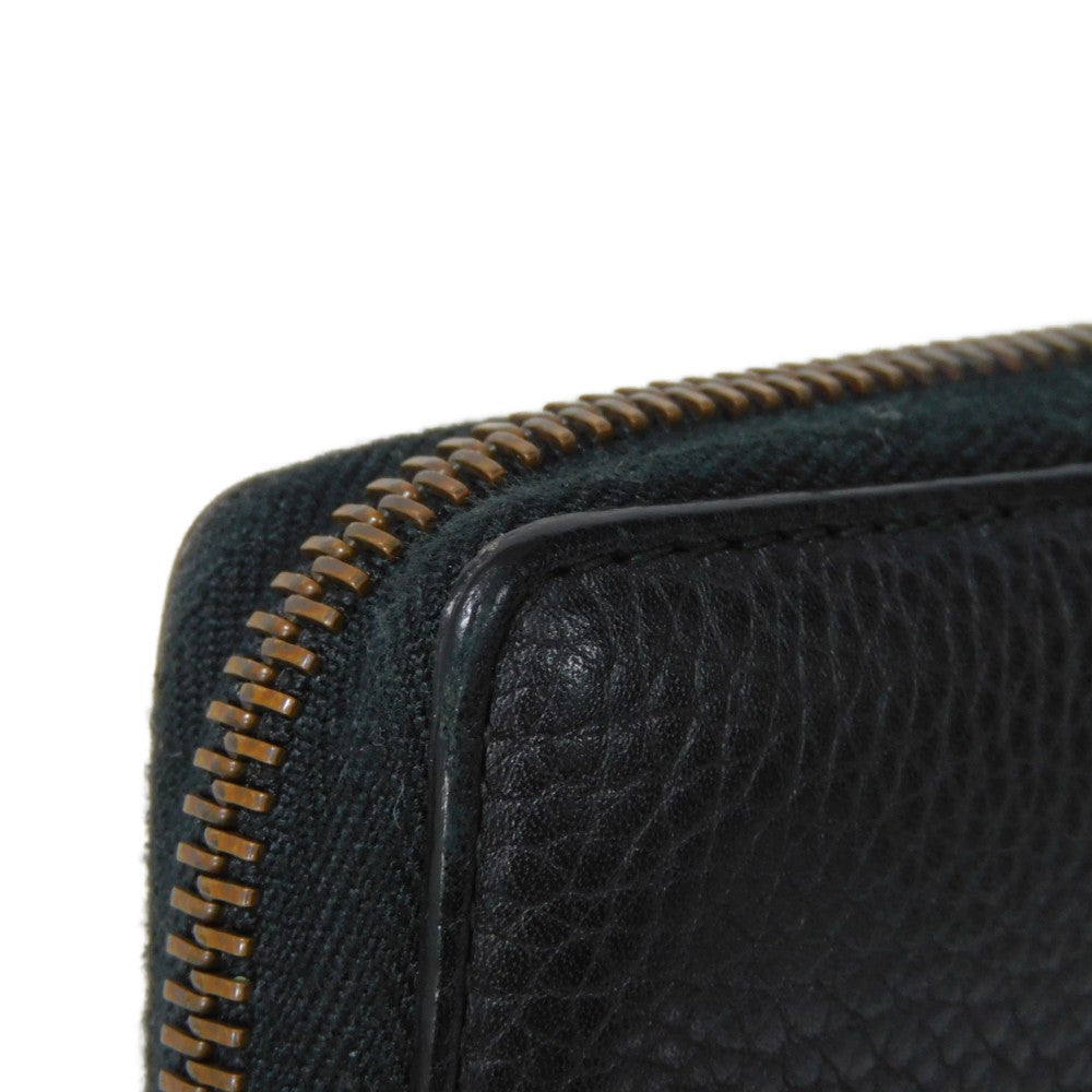 GUCCI Long Wallet Purse 409392 A7M0T 1000  Texture leather (embossed) black GG Marmont Zip around wallet Women(Unisex) Used