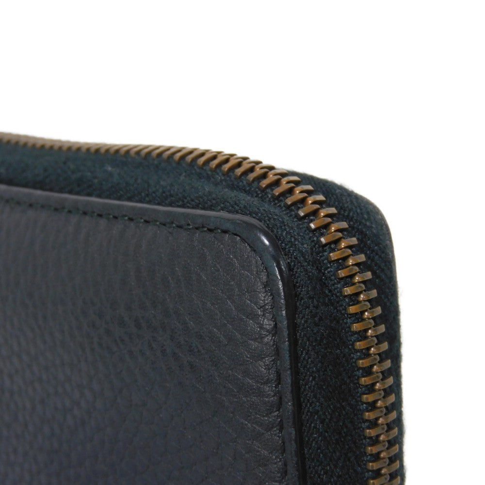GUCCI Long Wallet Purse 409392 A7M0T 1000  Texture leather (embossed) black GG Marmont Zip around wallet Women(Unisex) Used