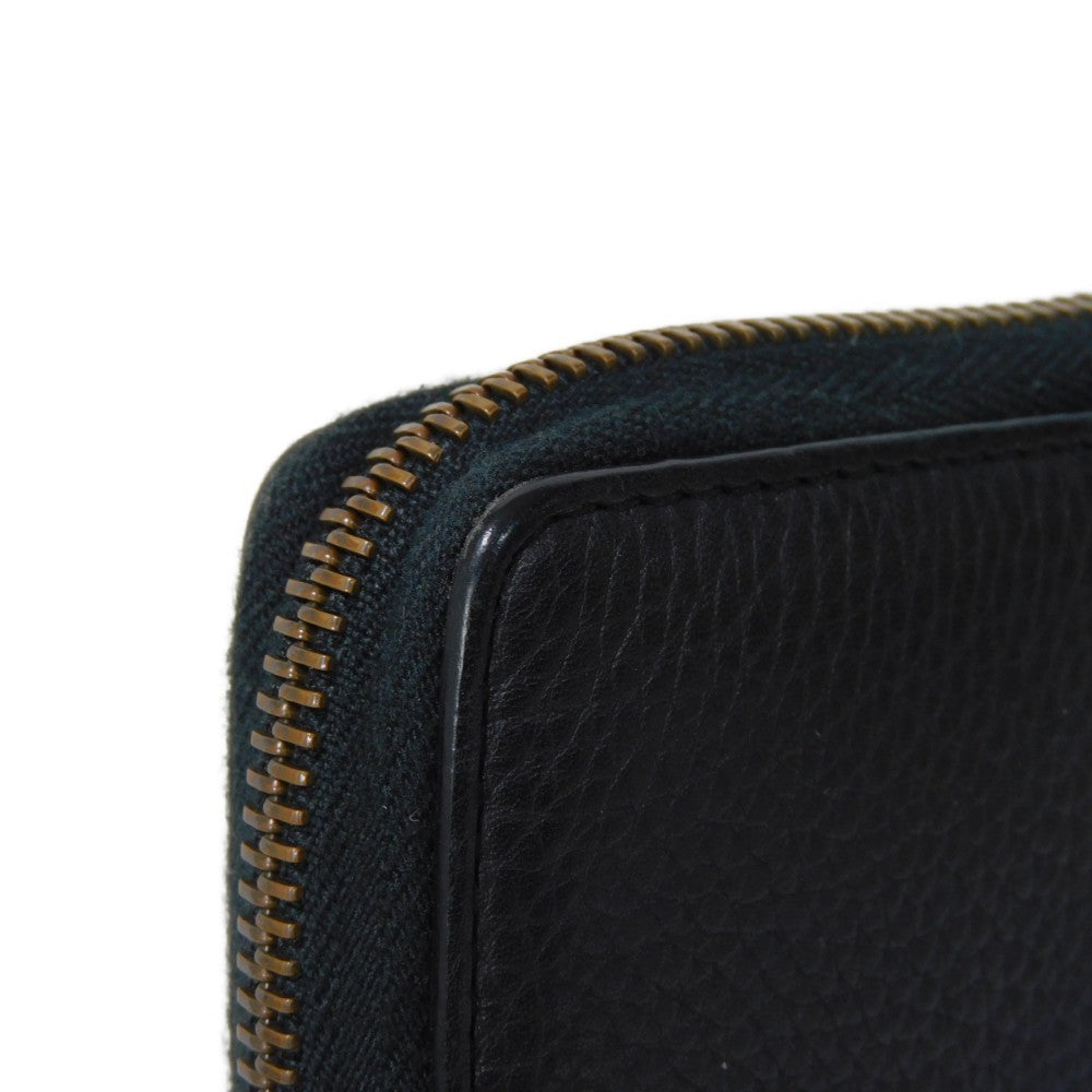 GUCCI Long Wallet Purse 409392 A7M0T 1000  Texture leather (embossed) black GG Marmont Zip around wallet Women(Unisex) Used