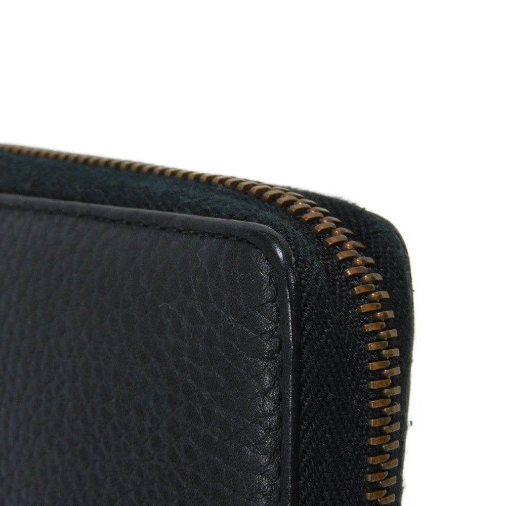 GUCCI Long Wallet Purse 409392 A7M0T 1000  Texture leather (embossed) black GG Marmont Zip around wallet Women(Unisex) Used