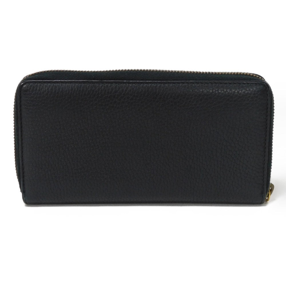 GUCCI Long Wallet Purse 409392 A7M0T 1000  Texture leather (embossed) black GG Marmont Zip around wallet Women(Unisex) Used
