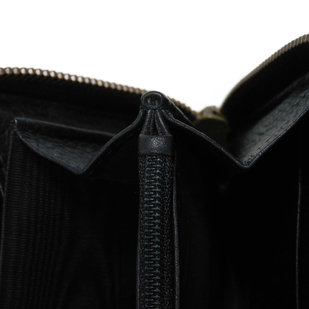 GUCCI Long Wallet Purse 409392 A7M0T 1000  Texture leather (embossed) black GG Marmont Zip around wallet Women(Unisex) Used