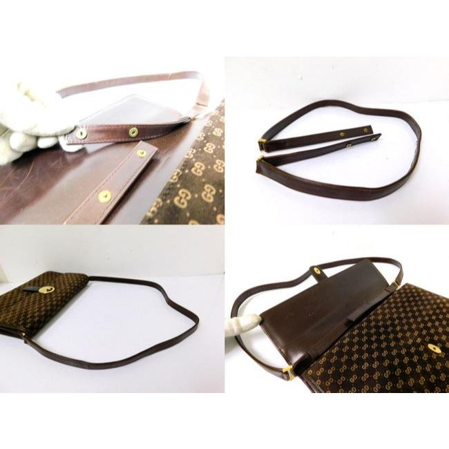 Gucci Clutch Guccissima Suede Leather Two Way Style Clutch Micro G Print In Browns Suede
