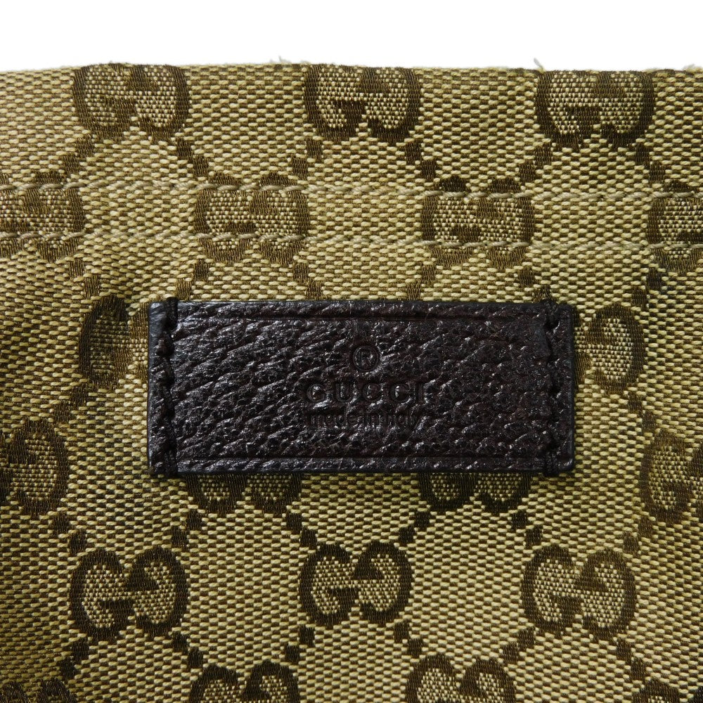GUCCI Tote Bag 189669 GG canvas x calf leather (embossed) beige Logo embossing GG canvas tote