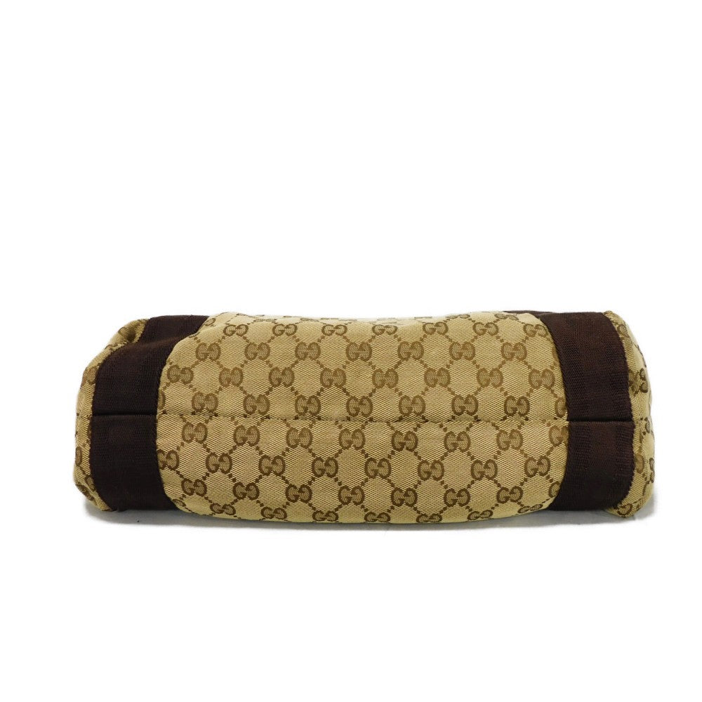 GUCCI Tote Bag 189669 GG canvas x calf leather (embossed) beige Logo embossing GG canvas tote