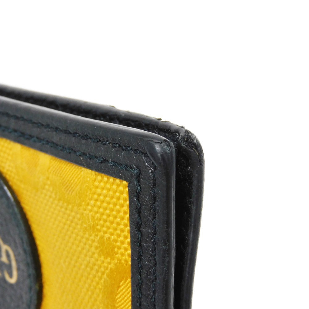 GUCCI Coin case 625583 H9HAN 7673 GG nylon x calf leather (embossed) Yellow x black GG nylon Off the Grid Zip Card Holder