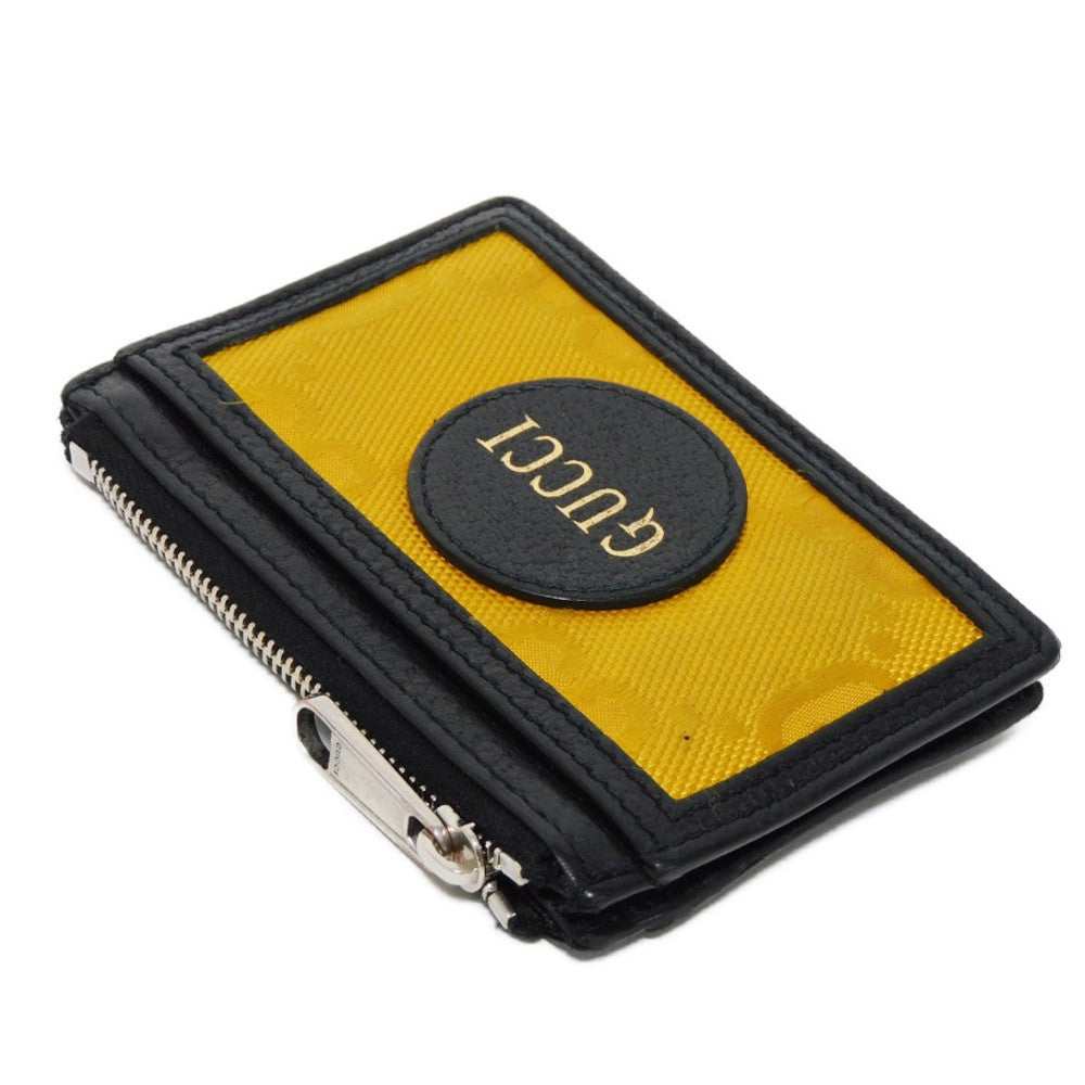GUCCI Coin case 625583 H9HAN 7673 GG nylon x calf leather (embossed) Yellow x black GG nylon Off the Grid Zip Card Holder