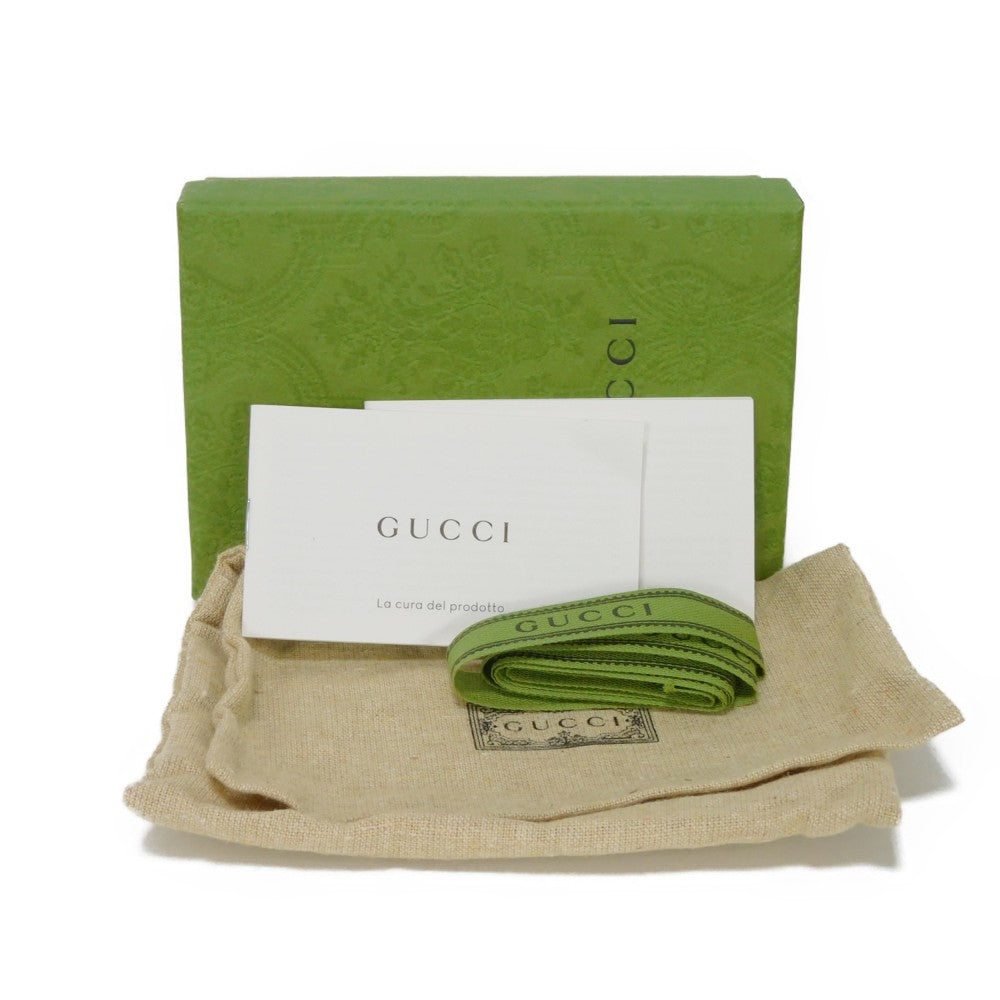 GUCCI Bifold Wallet 621887 92TCG 8563 GG Supreme Canvas x Calfskin Leather (embossed) Beige x Ebony GG Supreme Horsebit 1955 Compact Wallet Women(Unisex) Used