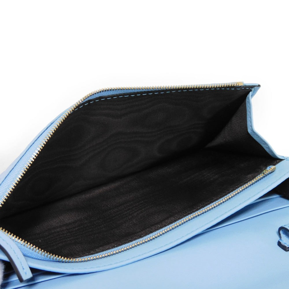 GUCCI Long Wallet Purse 466507 BMJ1G 4503 GG striped leather Light blue Micro GG Shima Guccissima Shoulder Wallet