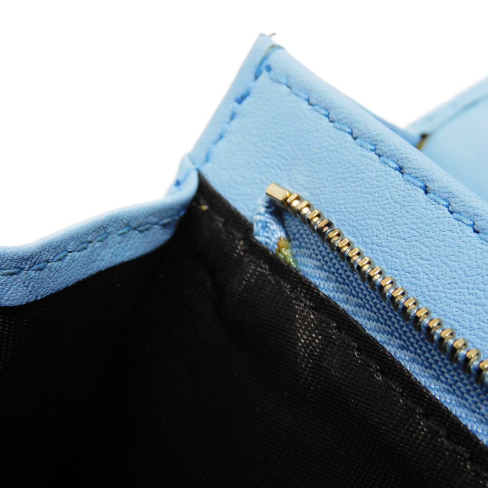 GUCCI Long Wallet Purse 466507 BMJ1G 4503 GG striped leather Light blue Micro GG Shima Guccissima Shoulder Wallet