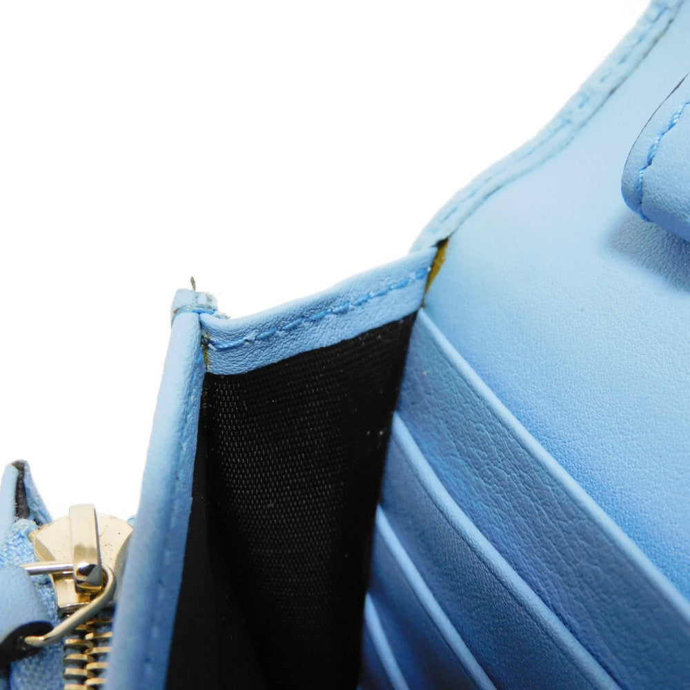 GUCCI Long Wallet Purse 466507 BMJ1G 4503 GG striped leather Light blue Micro GG Shima Guccissima Shoulder Wallet