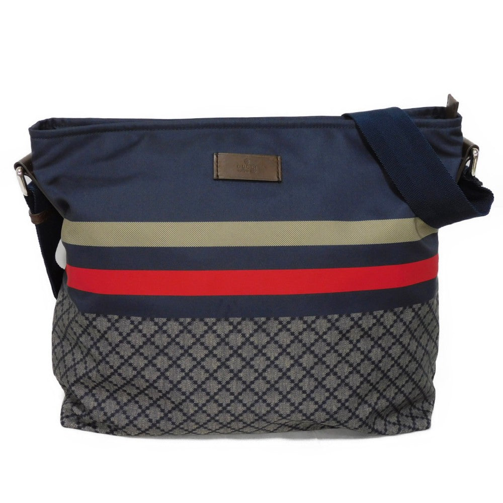 GUCCI Shoulder Bag 270410 F951N 8611 Nylon Navy x red web Diamante messenger bag mens Used