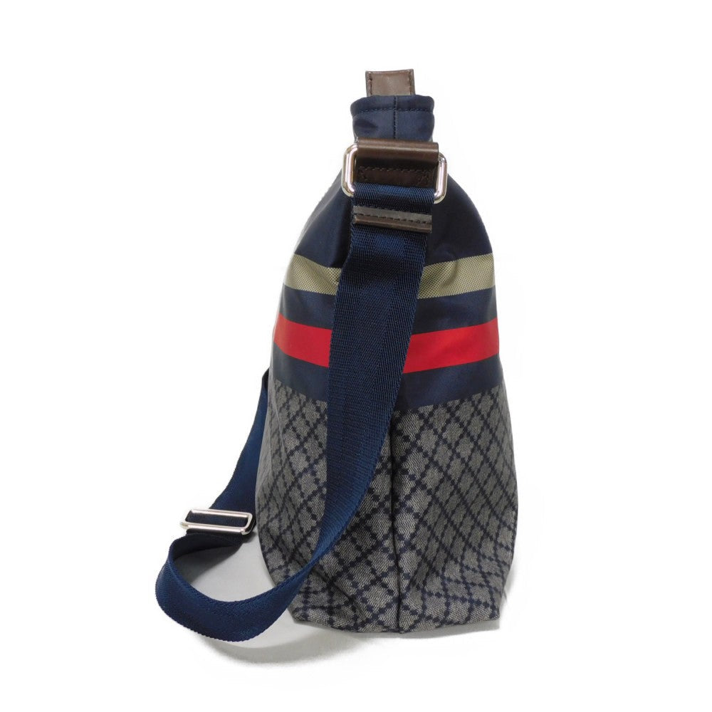 GUCCI Shoulder Bag 270410 F951N 8611 Nylon Navy x red web Diamante messenger bag mens Used