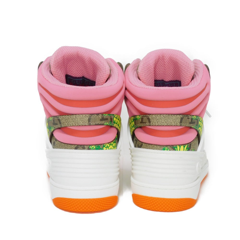GUCCI sneakers 673029 GG canvas x rubber multicolor GG Supreme Pineapple Rose High Top mens Used