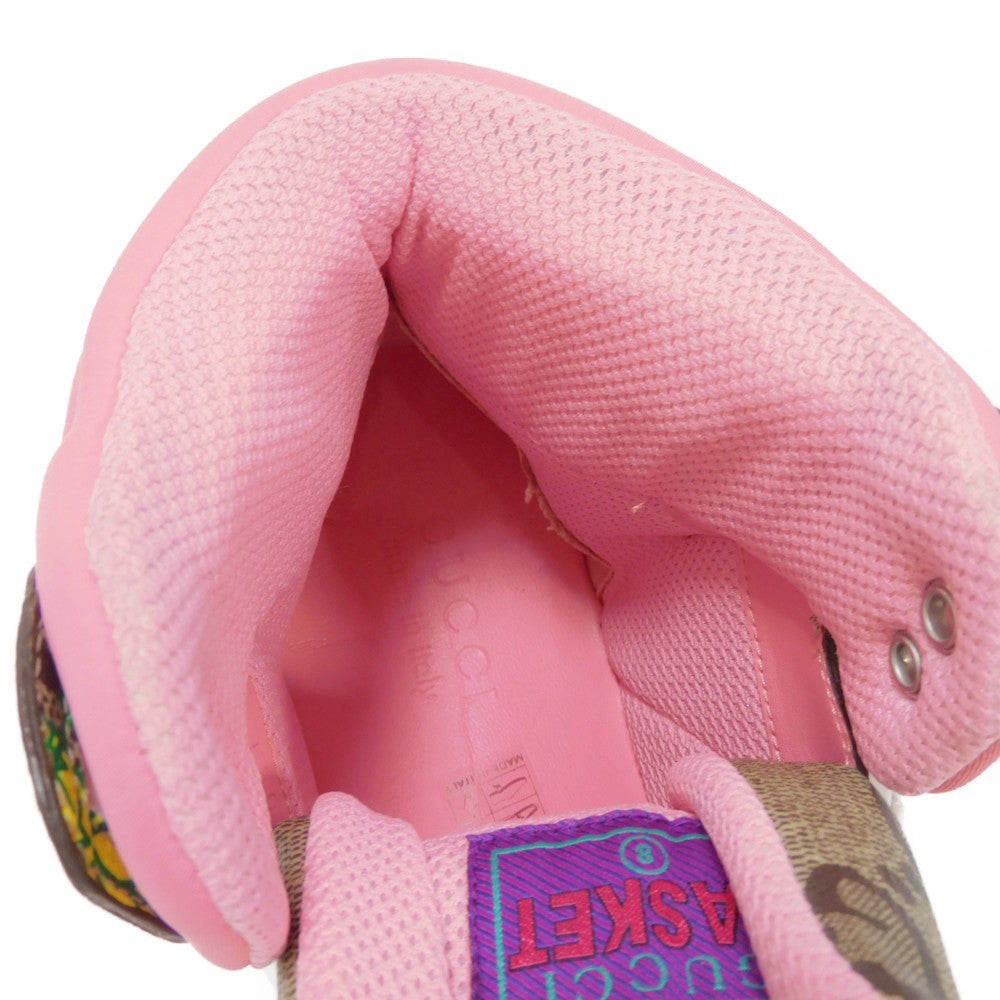 GUCCI sneakers 673029 GG canvas x rubber multicolor GG Supreme Pineapple Rose High Top mens Used