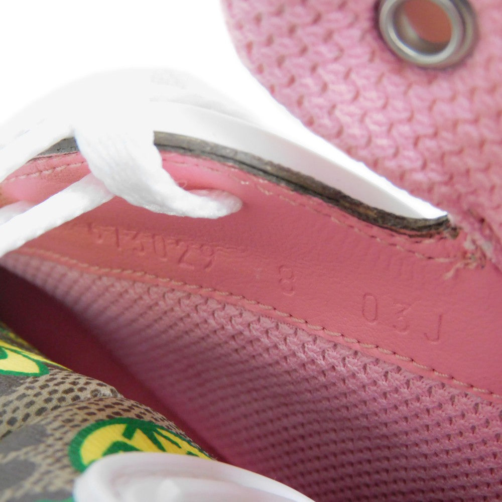 GUCCI sneakers 673029 GG canvas x rubber multicolor GG Supreme Pineapple Rose High Top mens Used