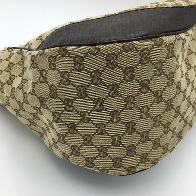 Gucci Top Handle Xl W Canvasleather Metal G Accents Brown Guccissima Print Leather Tote