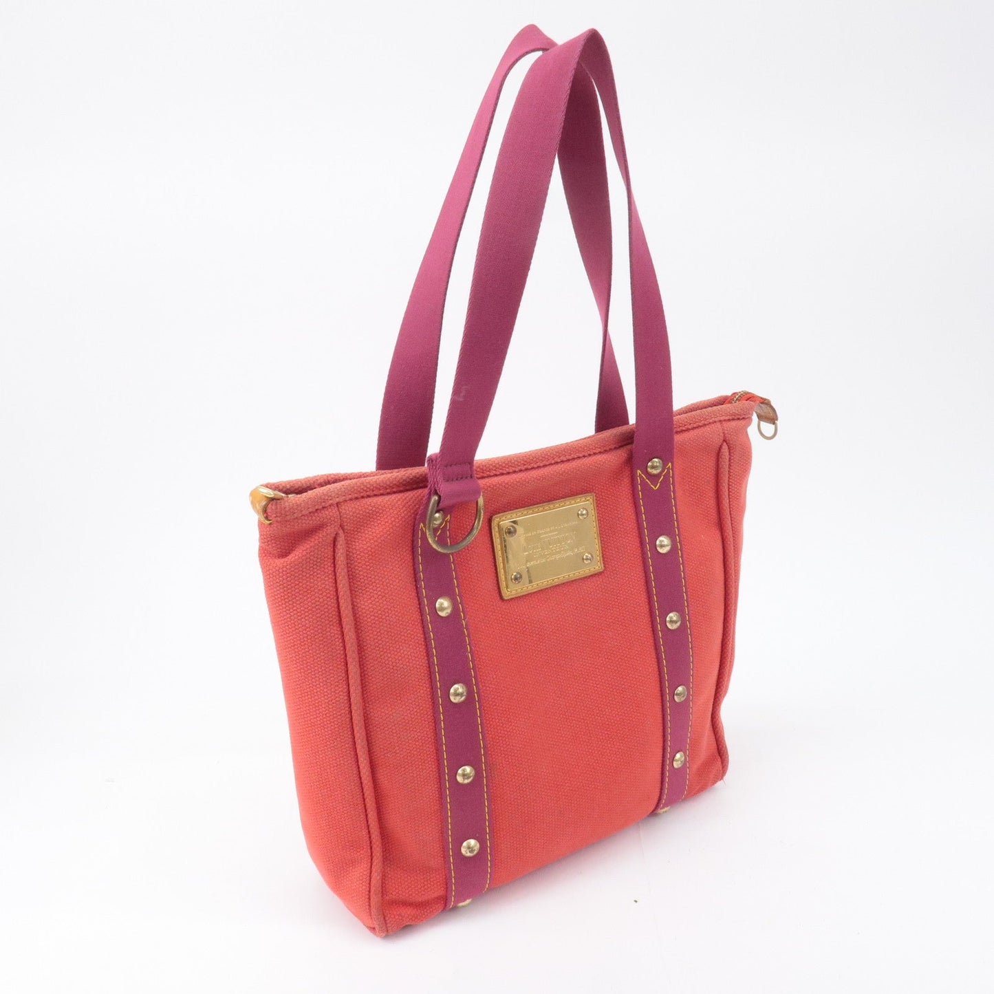 Louis Vuitton Antigua Cabas MM Tote Bag Hand Bag Rouge M40034