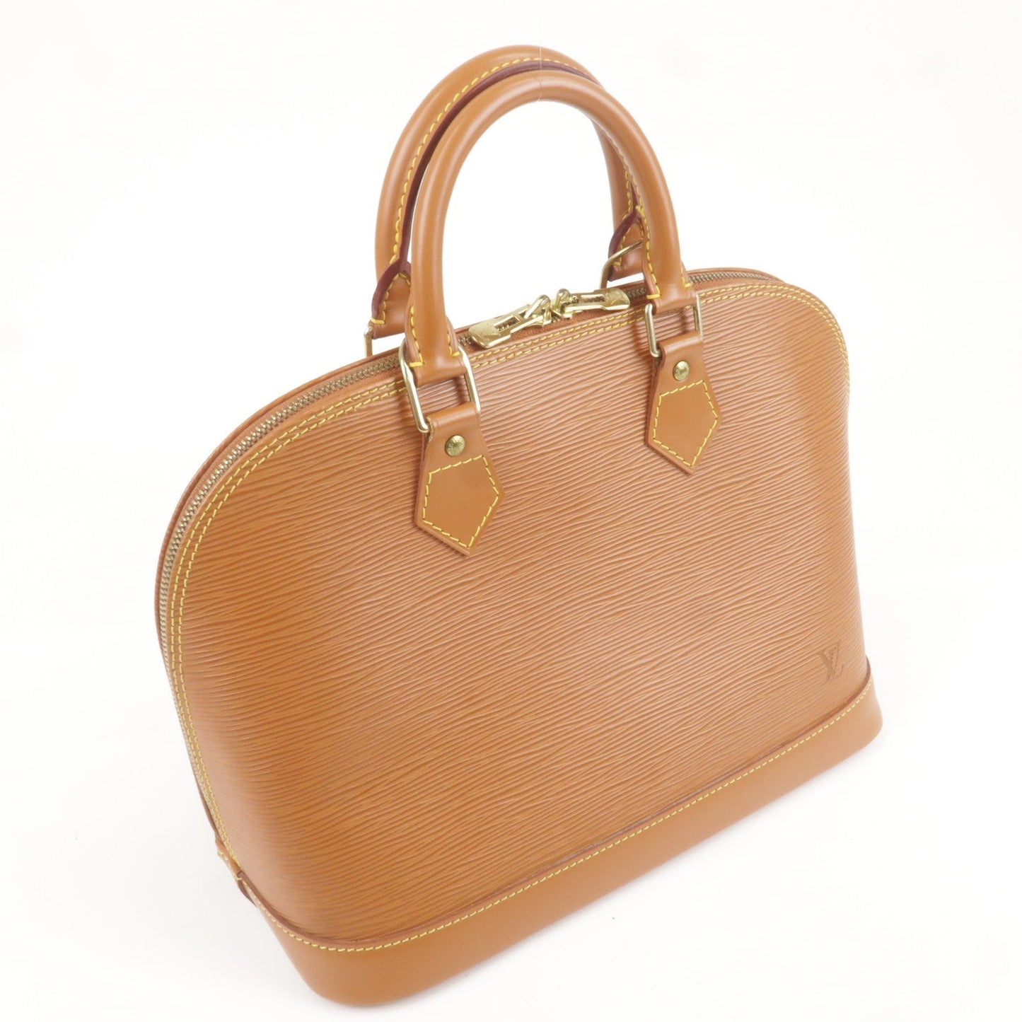 Louis Vuitton Epi Alma Hand Bag Zipang Gold M54148