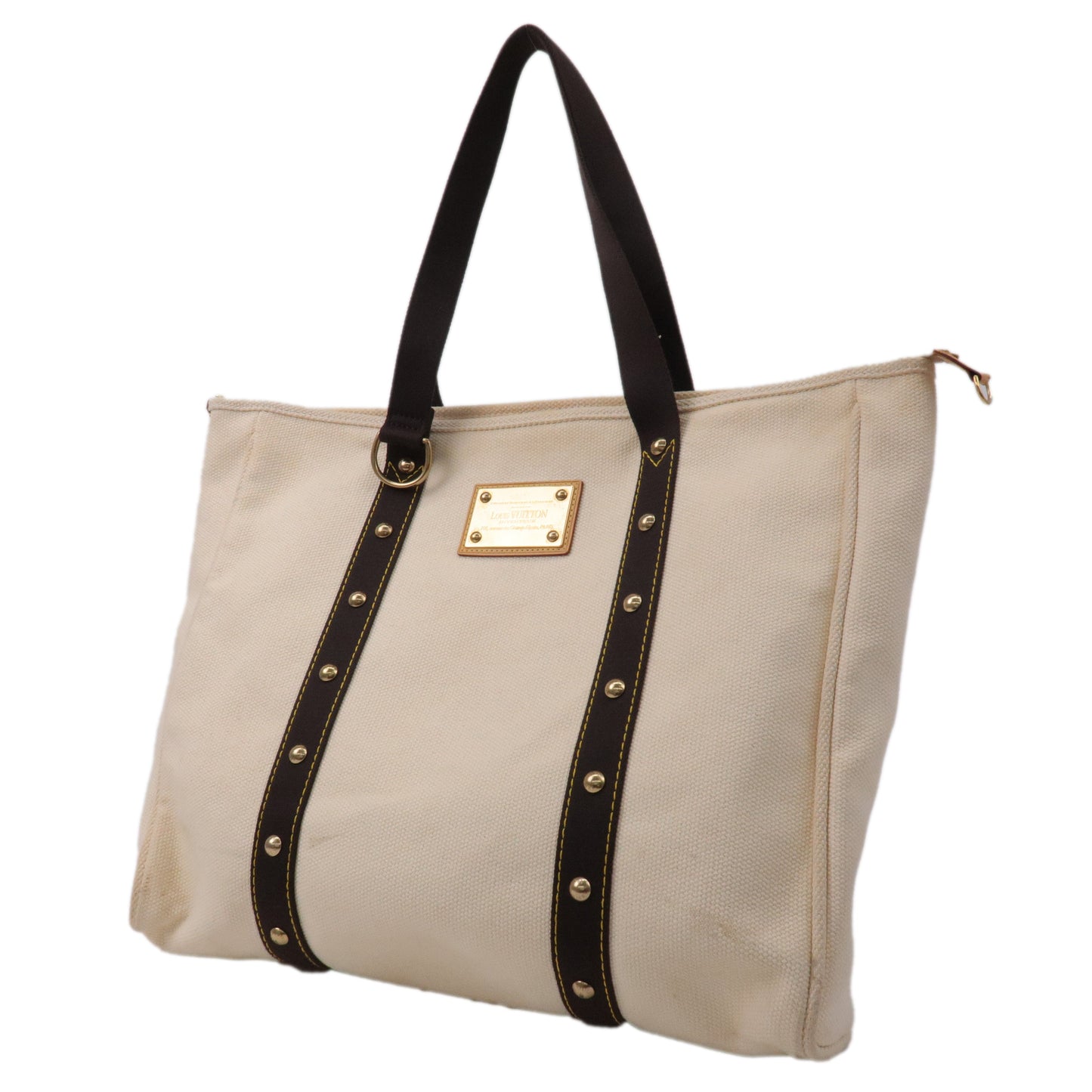 Louis Vuitton Antigua Cabas GM Tote Bag Hand Bag Ecru M40033