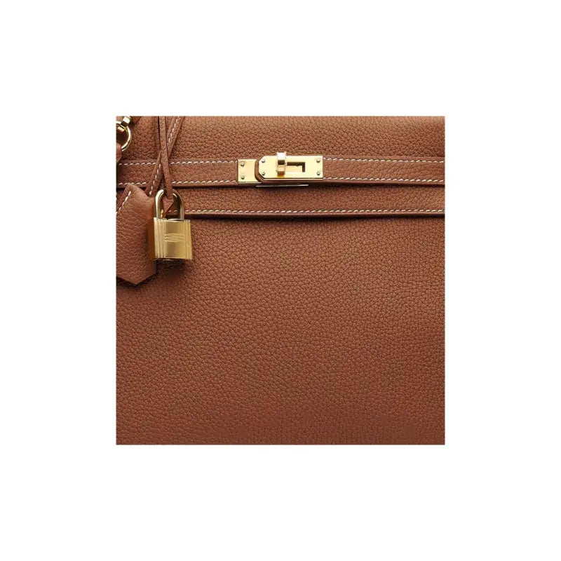 HERMES Kelly 25  brown Togo leather Bag Handbag (25,28)