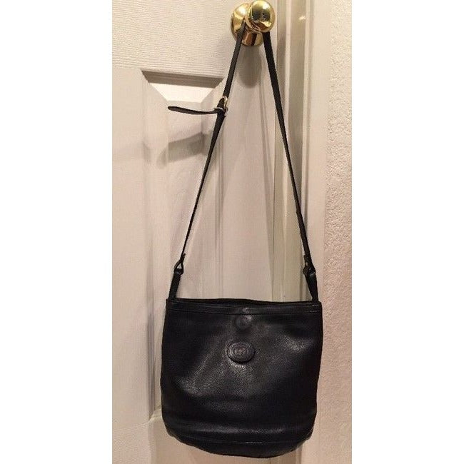 Gucci Vintage Pursesdesigner Purses Black Textured Leather Satchel