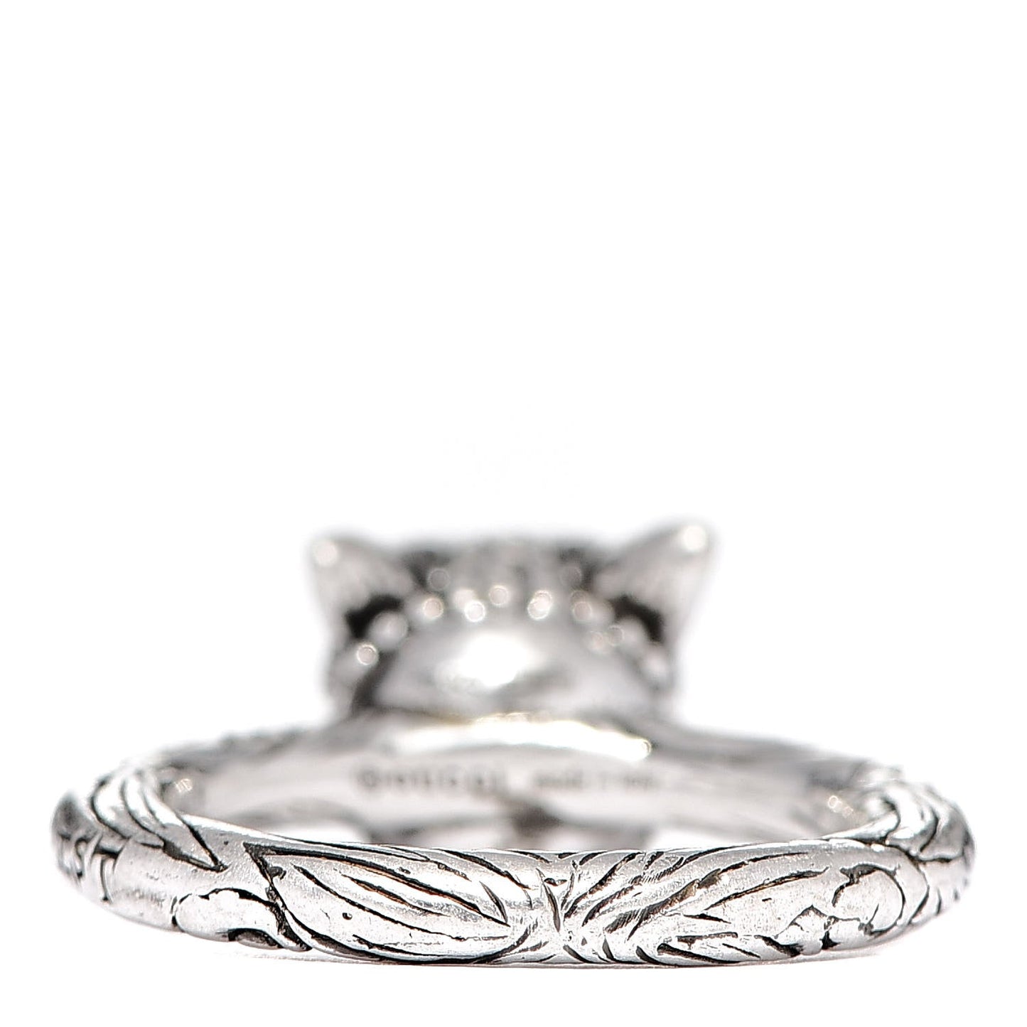 Gucci Anger Forest Wolf Head Ring in Sterling Silver