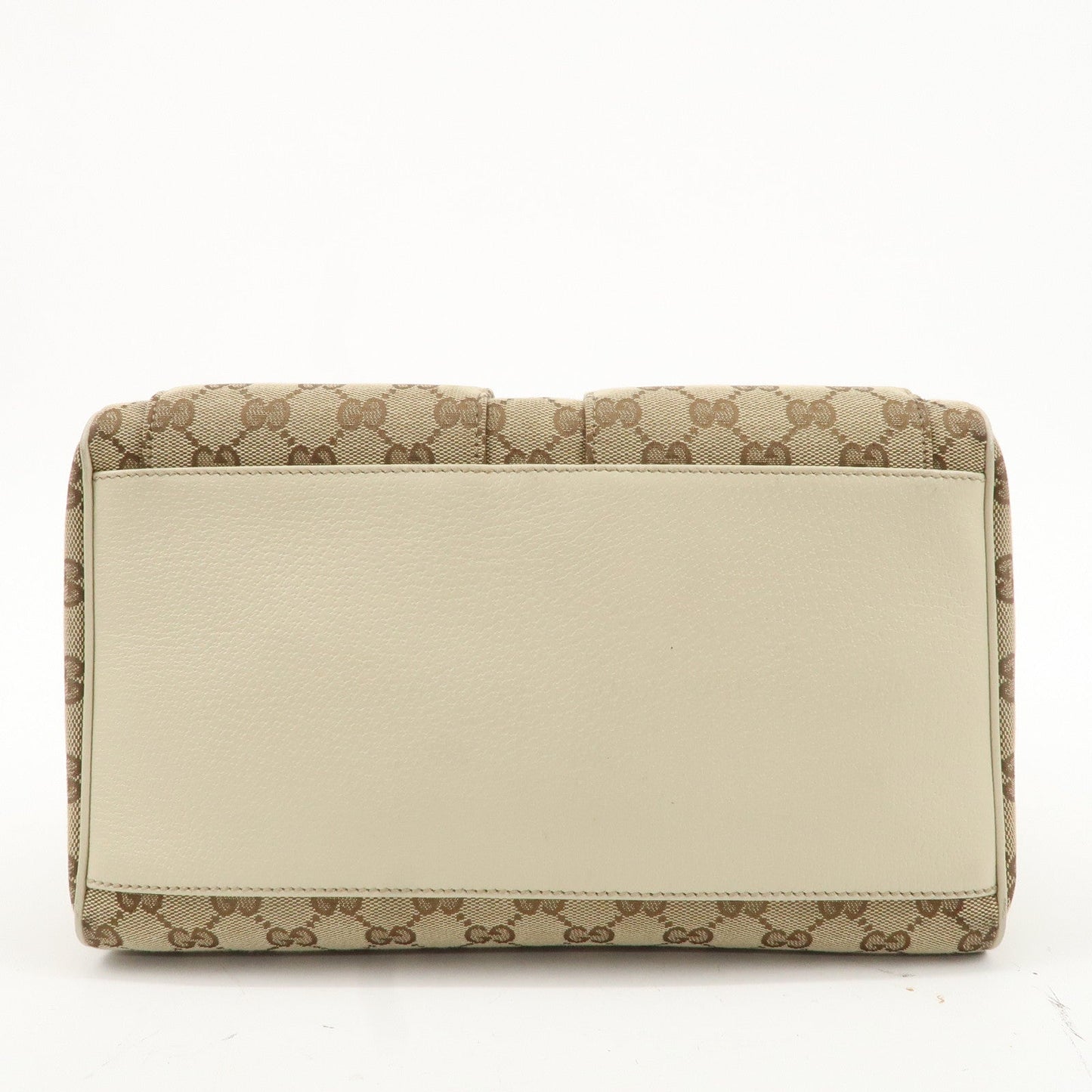 GUCCI Abbey GG Canvas Leather Mini Boston Bag Beige Ivory 153026