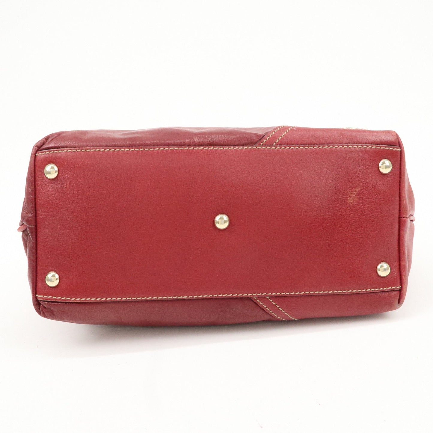 GUCCI Abbey New Brit Interlocking GG Leather Tote Bag Red 169946